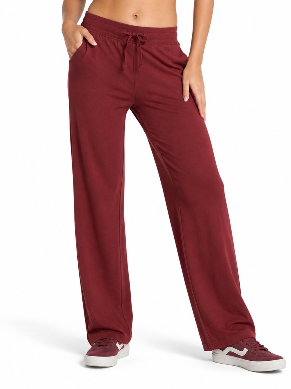 All In Motion Women's Modal French Terry Flare Sweatpants Maroon Size M